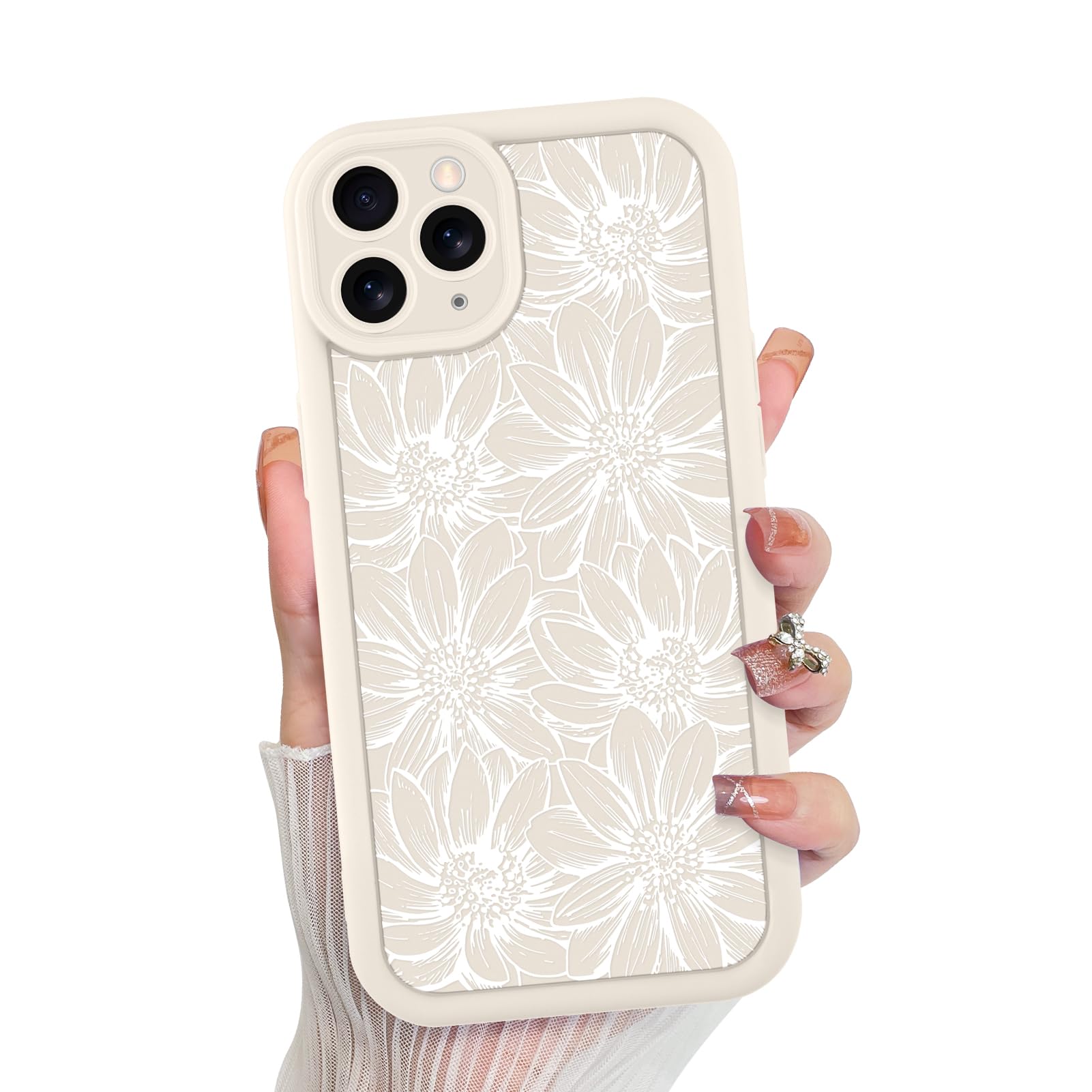 Capa De Telefone Mzelq Para Iphone 11 Pro Max Silicone Sunflower