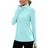 Sun Shirt Luyaa Com Capuz Feminino Upf 50+ De Manga Comprida Verde