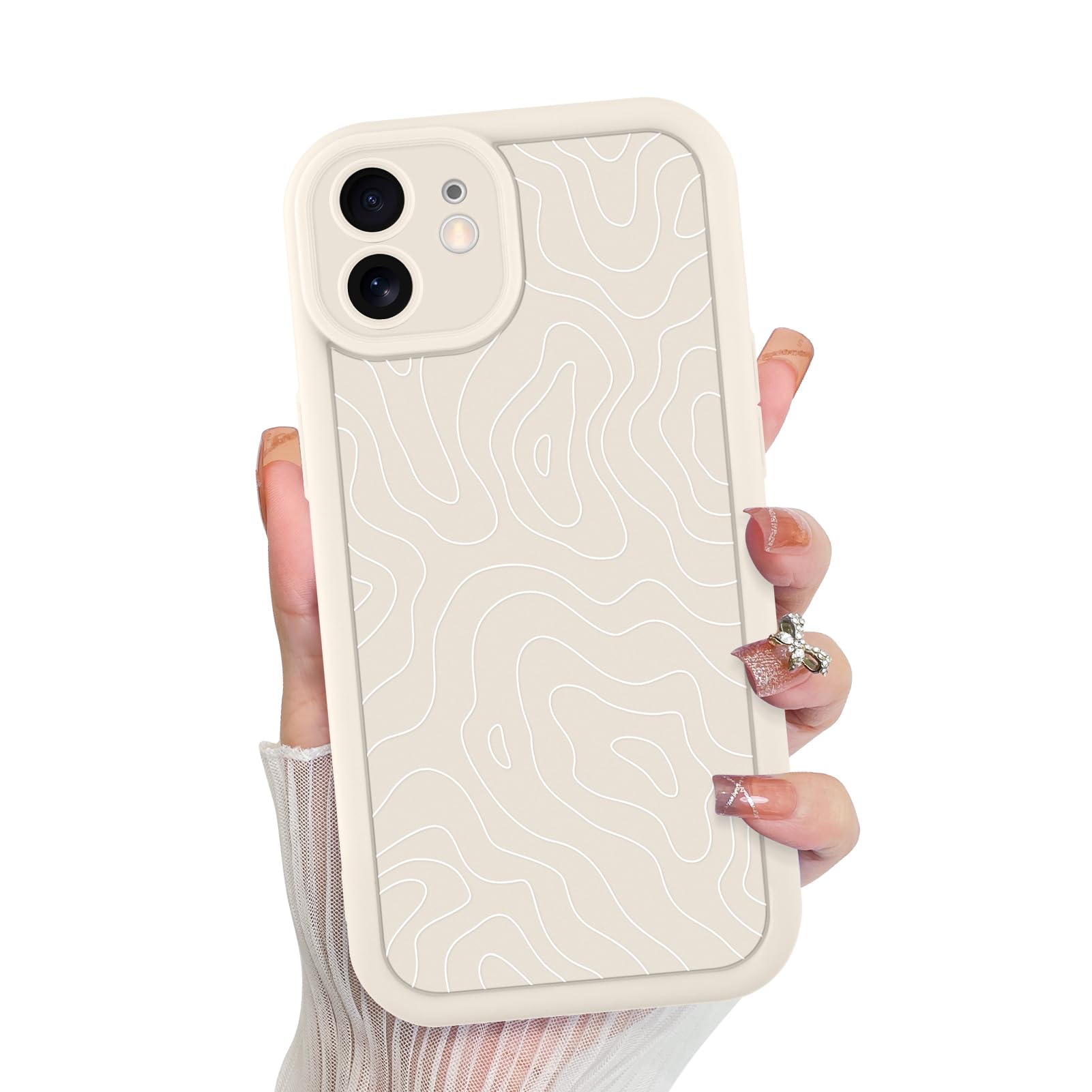Capa De Telefone Mzelq Para Iphone 11 Silicone Wave Ripple White