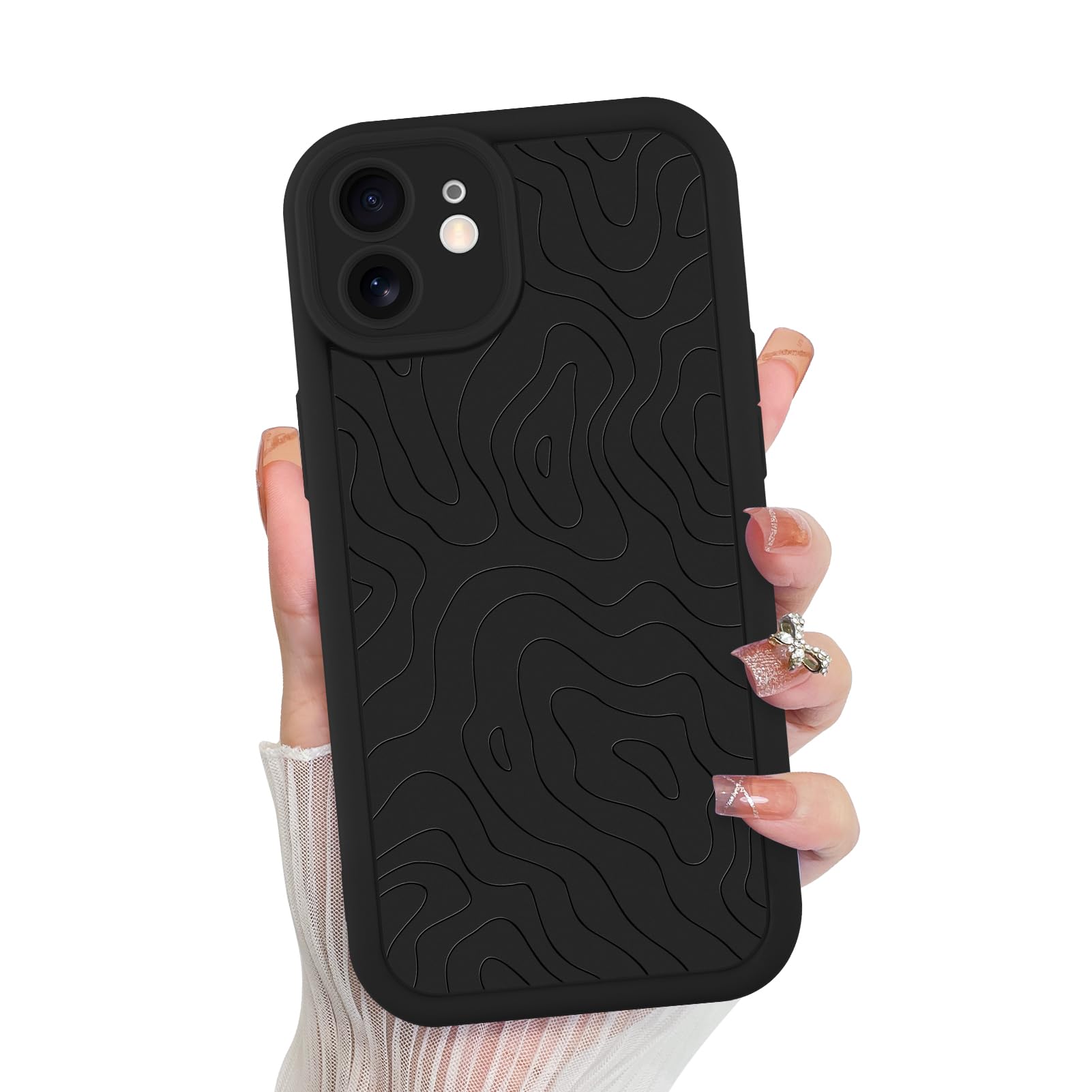 Capa De Telefone Mzelq Silicone Wave Ripple Cute Iphone 11 - Preta