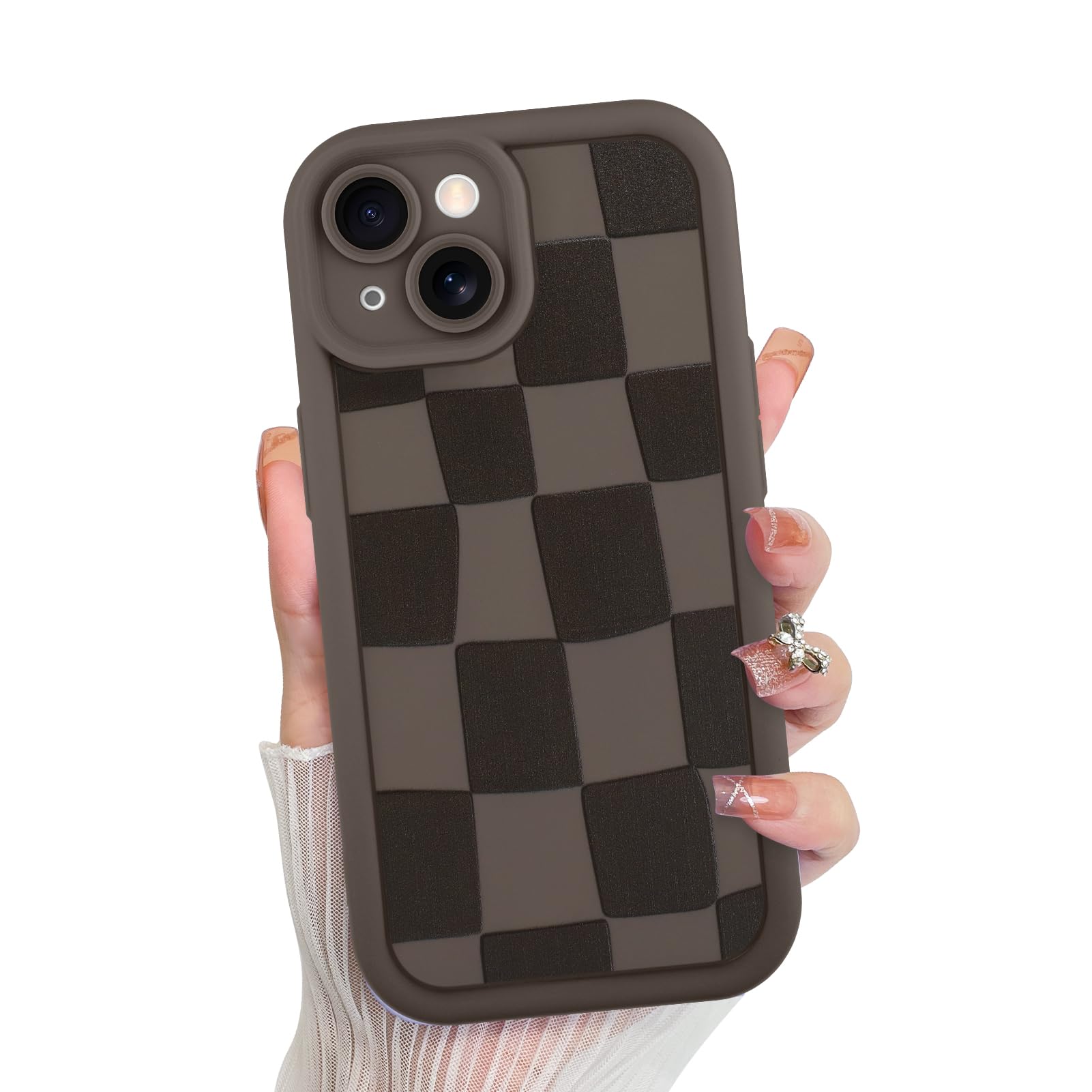 Capa De Telefone Kanghar Compatível Com Iphone 15 Plus - Marrom