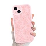 Capa De Telefone Mzelq Para Iphone 15 Silicone Floral Flor Rosa