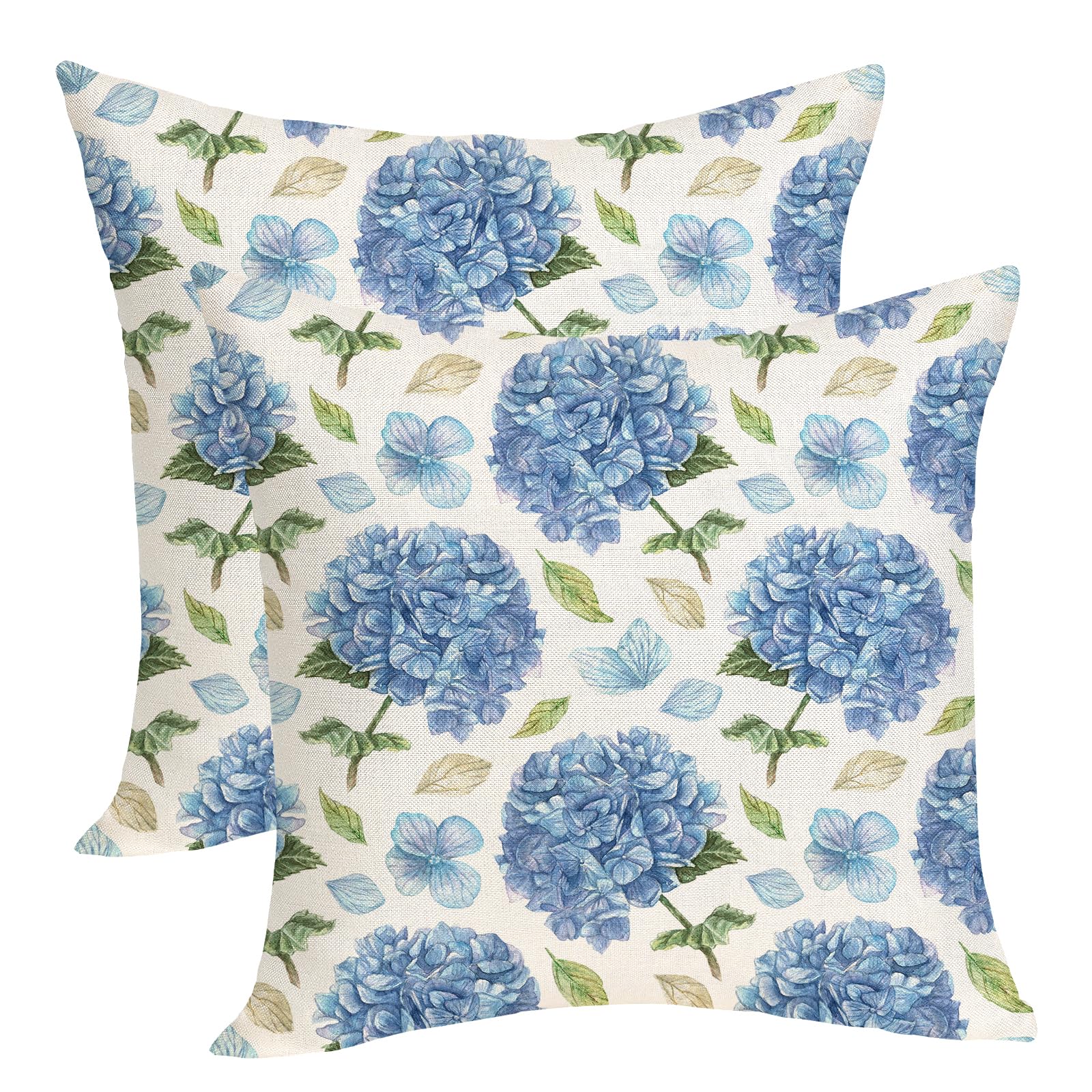 Capas De Travesseiro Ofird Spring Floral 60x60cm, Pacote Com 2, Azuis