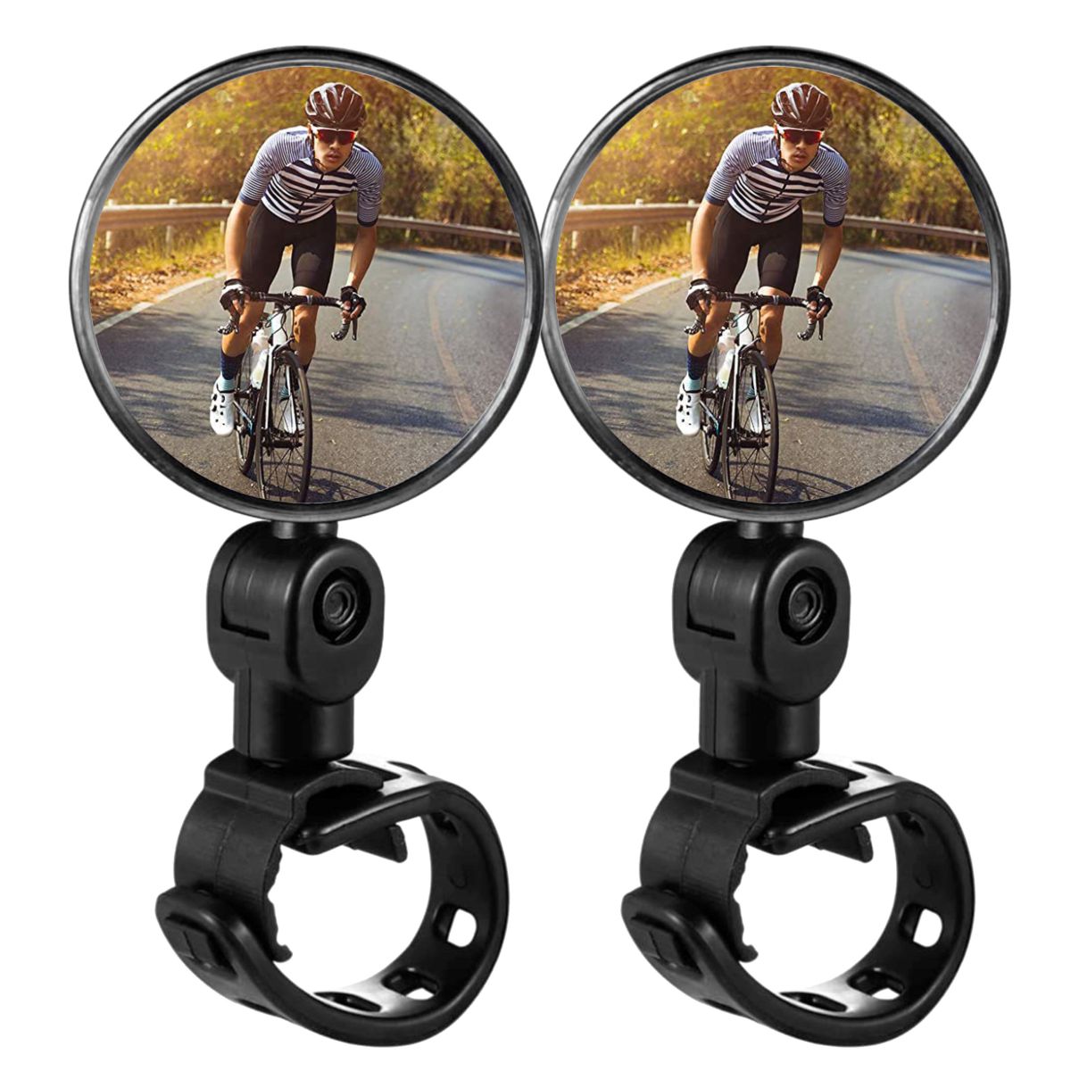 Kit 2un Espelho Retrovisor Bicicleta Bike Convexo 360º Giratório P/ Guidão