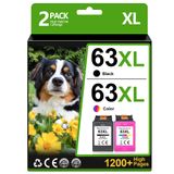 Cartuchos De Tinta Inkstellar 63xl Pretos E Coloridos Para Hp 63