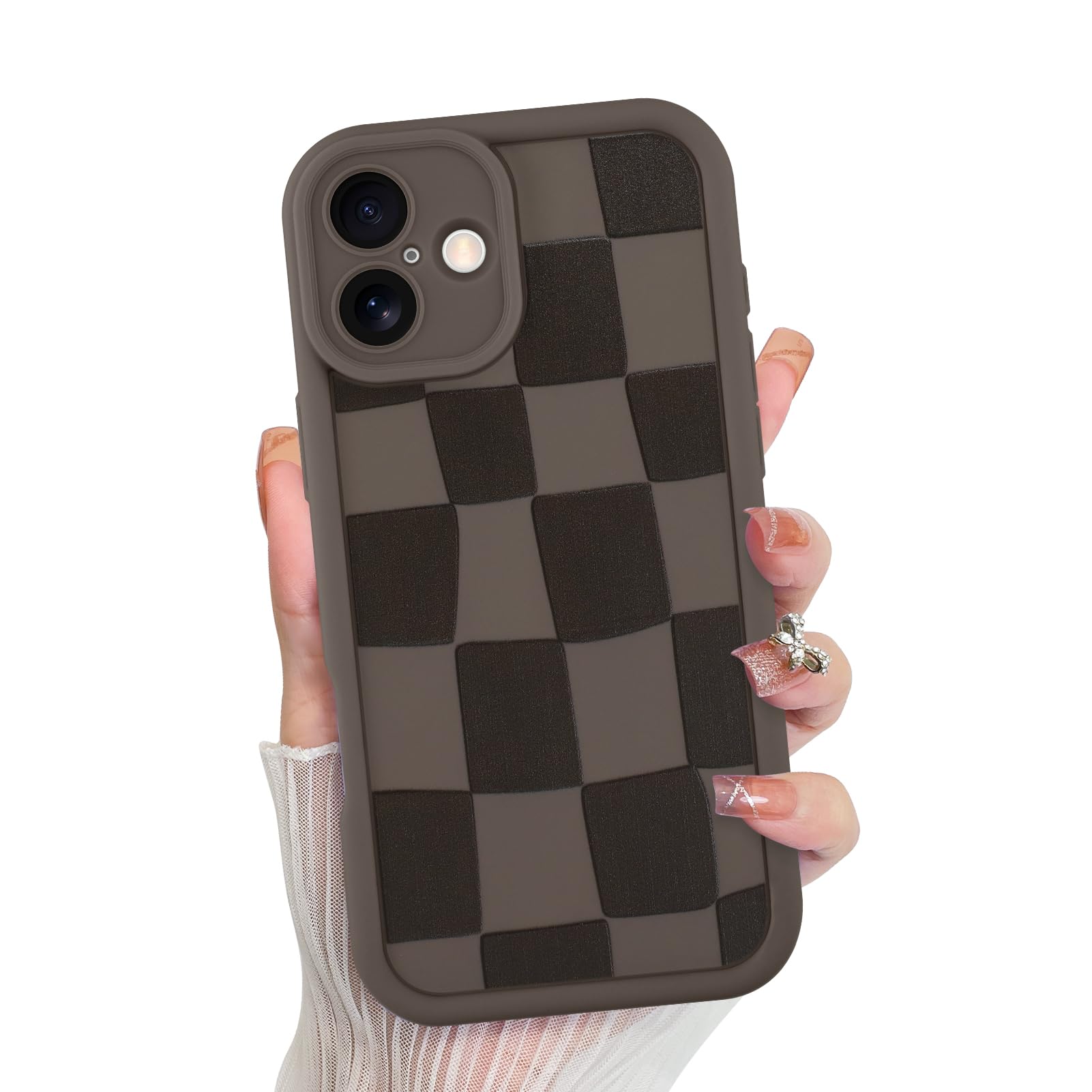 Capa De Telefone Kanghar Compatível Com Iphone 16 Plus - Marrom