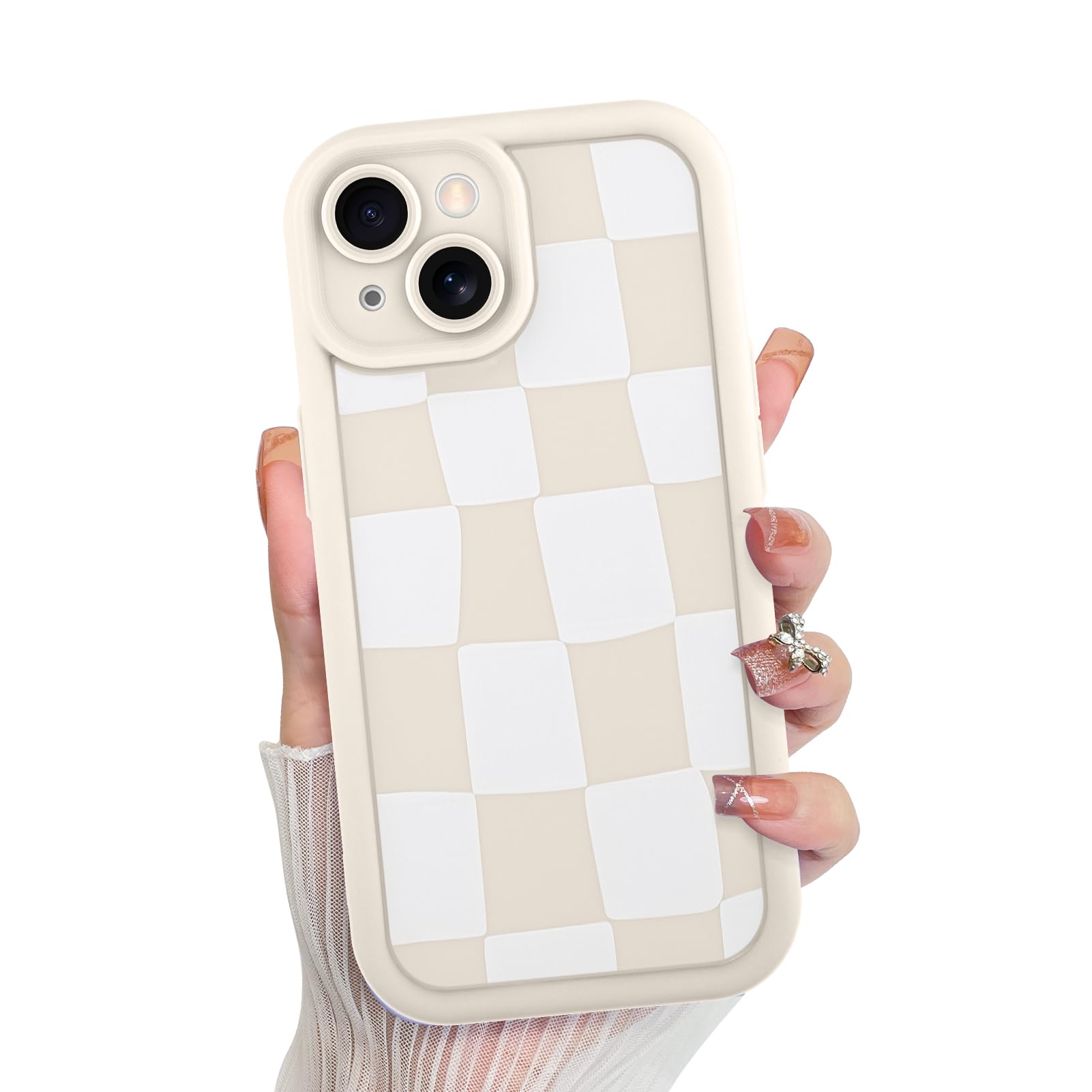 Capa De Telefone Kanghar Compatível Com Iphone 13 Branca De Silicone