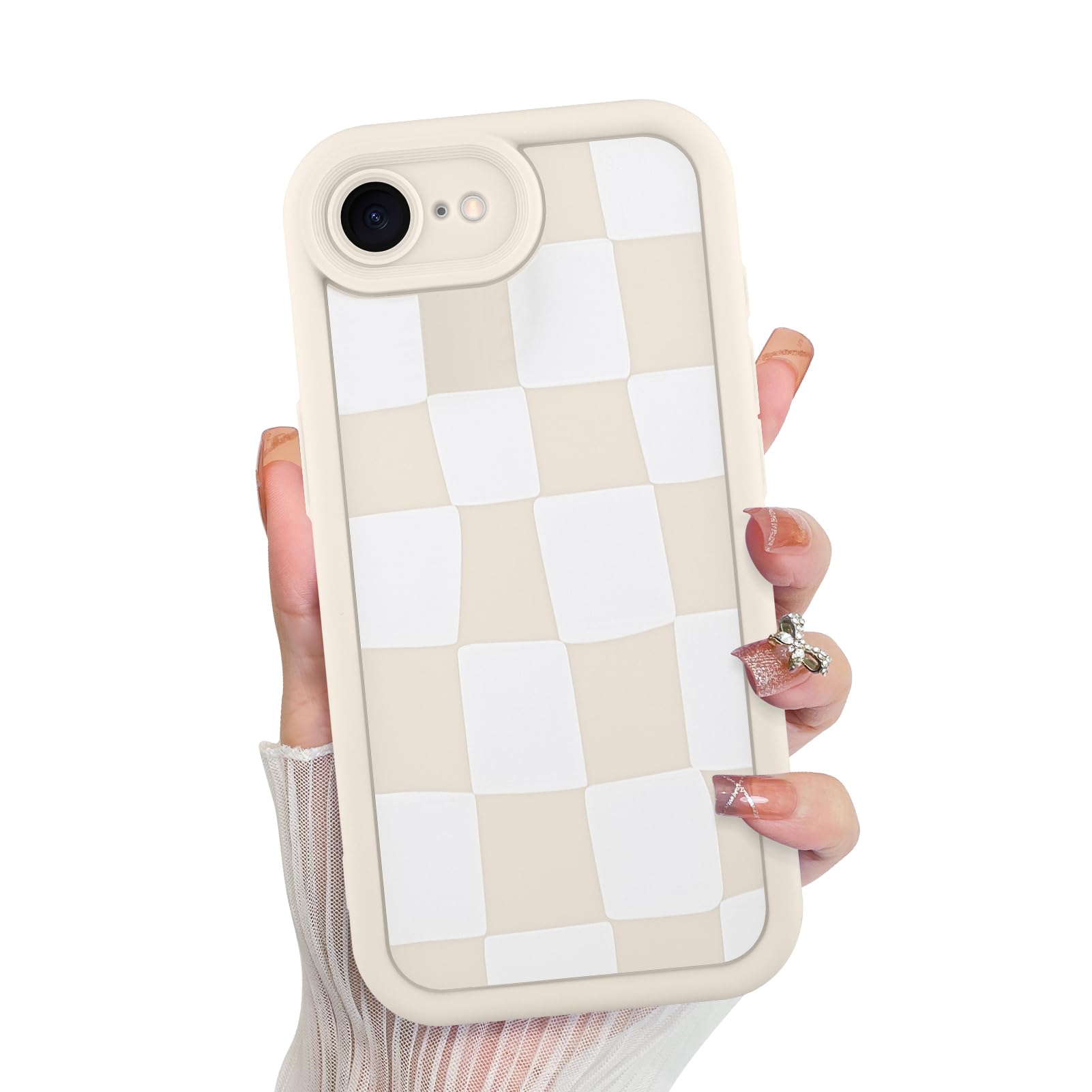 Capa De Telefone Kanghar Compatível Com Iphone 16e, Silicone, Branca