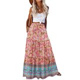 Saia Zeagoo Casual Midi Com Bolsos Com Estampa Floral De Verão