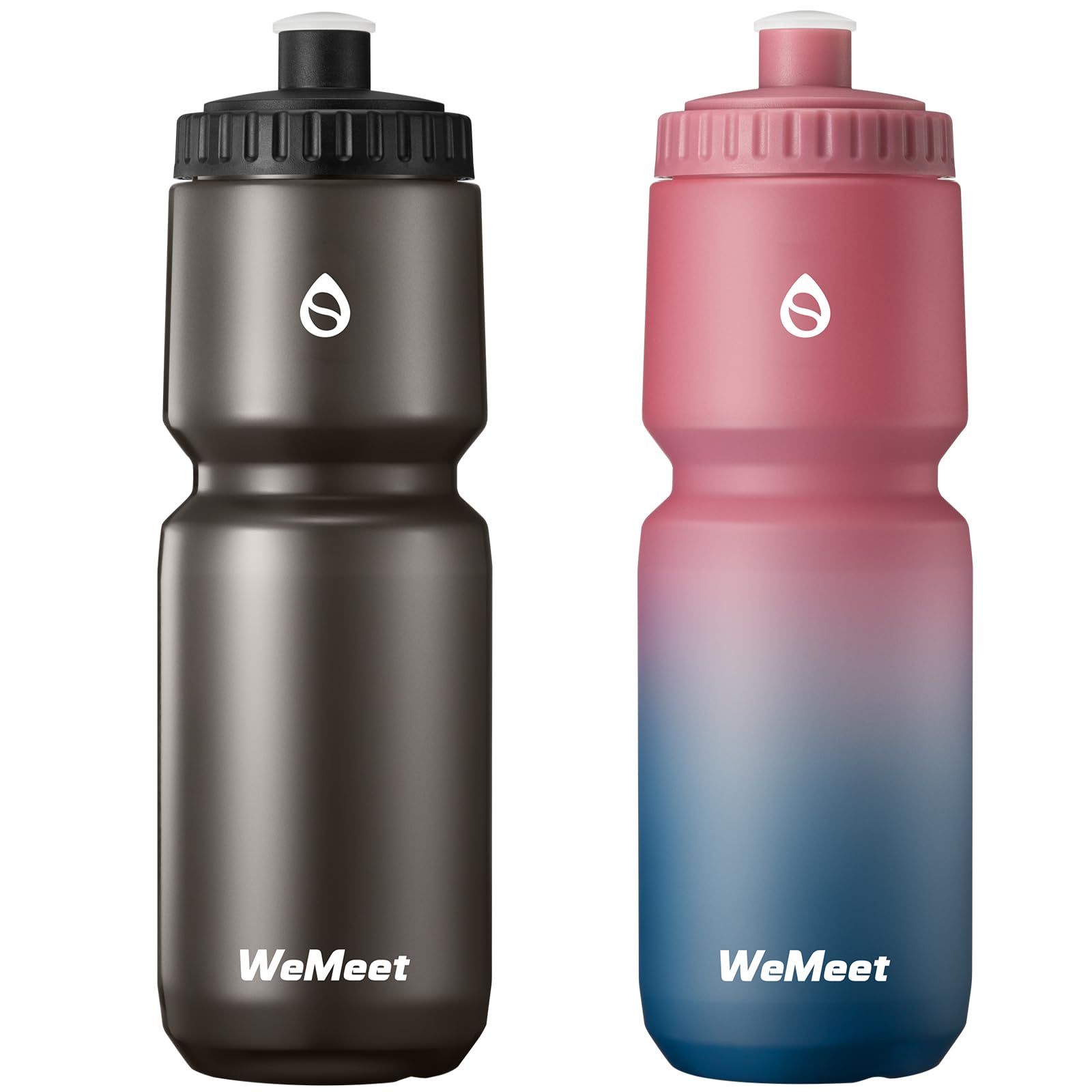 Garrafa De Água Wemeet Sport Squeeze De 950 Ml Com Balança De Capacidade, Pacote Com 2 Unidades