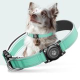 Coleira De Cachorro Furrigo Airtag Impermeável Para Apple Airtag Teal Xl