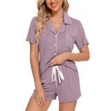 Conjunto De Pijama Anjue Bride Feminino Plus Size De Manga Curta De Verão