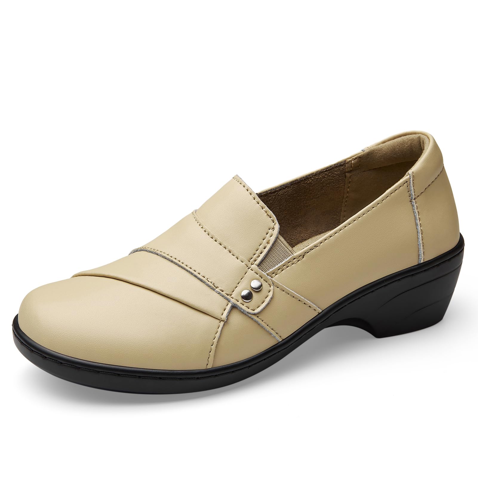 Sapatos Kordal Loafers Slip-ons Femininos De Couro Nu Tamanho 6