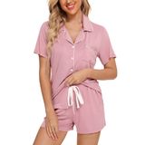 Pijama Anjue Soft Sleepwear, Leve, Com Botões Frontais Para Mulheres