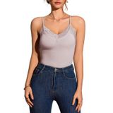 Camisola Tprotok, Renda, Decote Em V, Sem Mangas, Rosa Empoeirado, Feminino