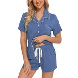 Pijamas Anjue Soft Bridal Para Mulheres, Pijamas De Malha Em Jérsei, Azul