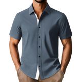 Camisa Pj Paul Jones Com Botões Casual De Manga Curta Azul L