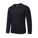 Camisa Masculina Magnivit, Manga Comprida, Algodão, Básica, Clássica, Preta