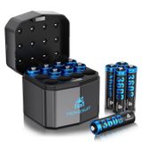 Baterias Aa De Lítio Recarregáveis E Carregador 12 Bay Homesuit