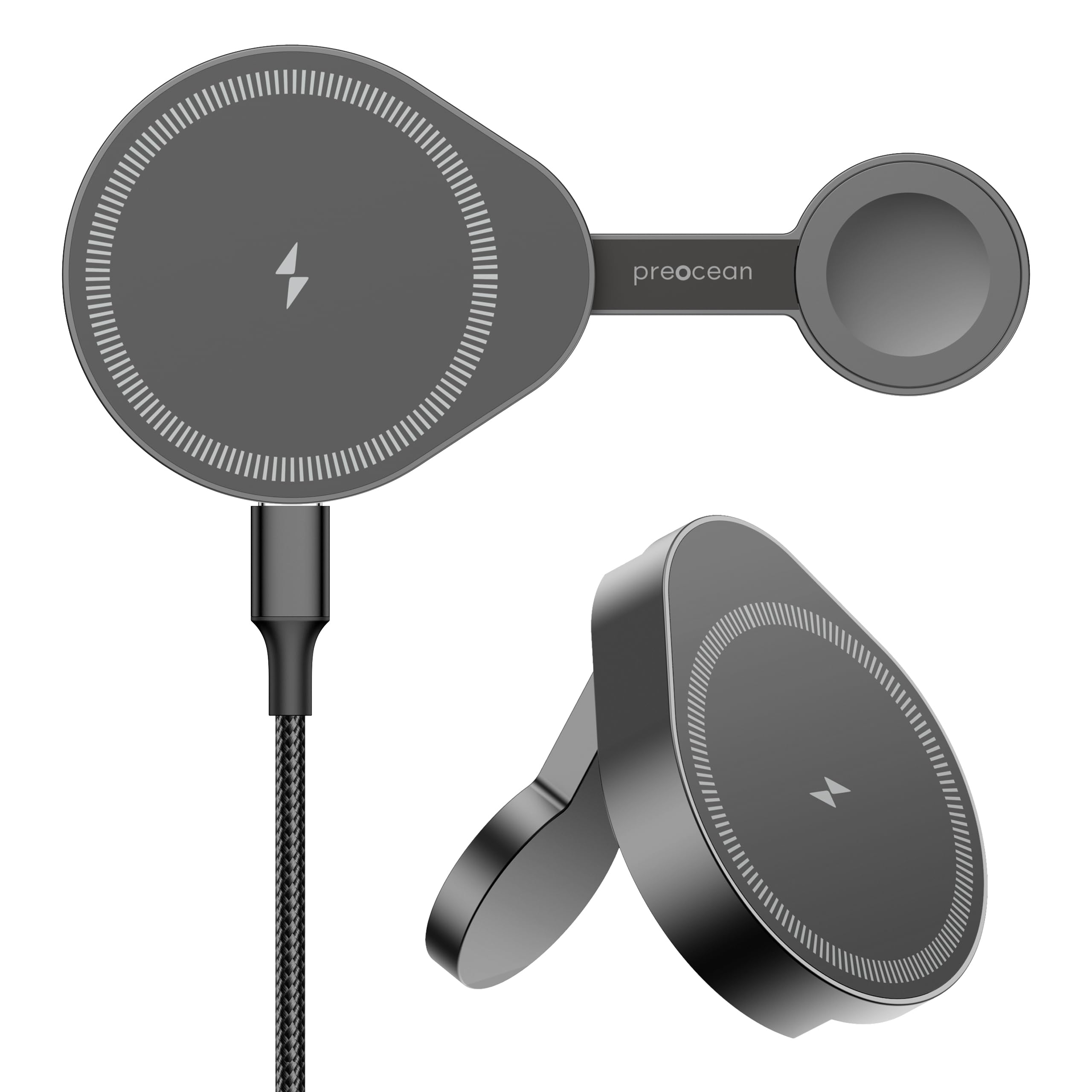 Carregador Sem Fio Preocean Magsafe Para Iphone Com Apple Watch