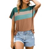 Top Dokotoo Summer Fashion 2025 Color Block Em Malha Canelada Feminina