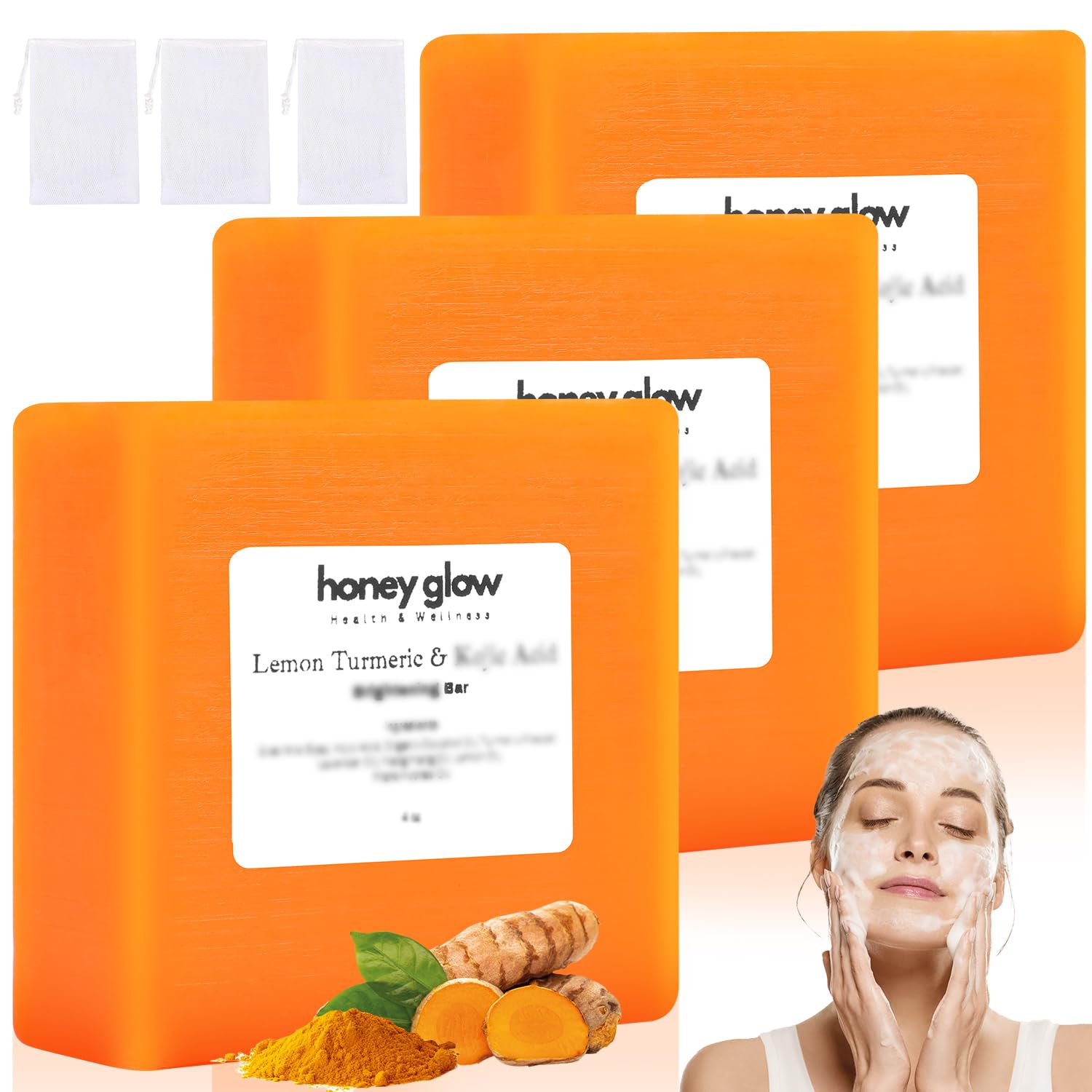 Sabonete Em Barra Cijikos Honey Glow Lemon Turmeric Kojic Para Rosto E Corpo