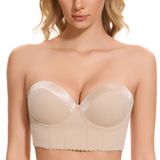 Sutiã Feminino Sea Bbot Push Up Com Palangre, Sem Alças, Bege Claro, 34c