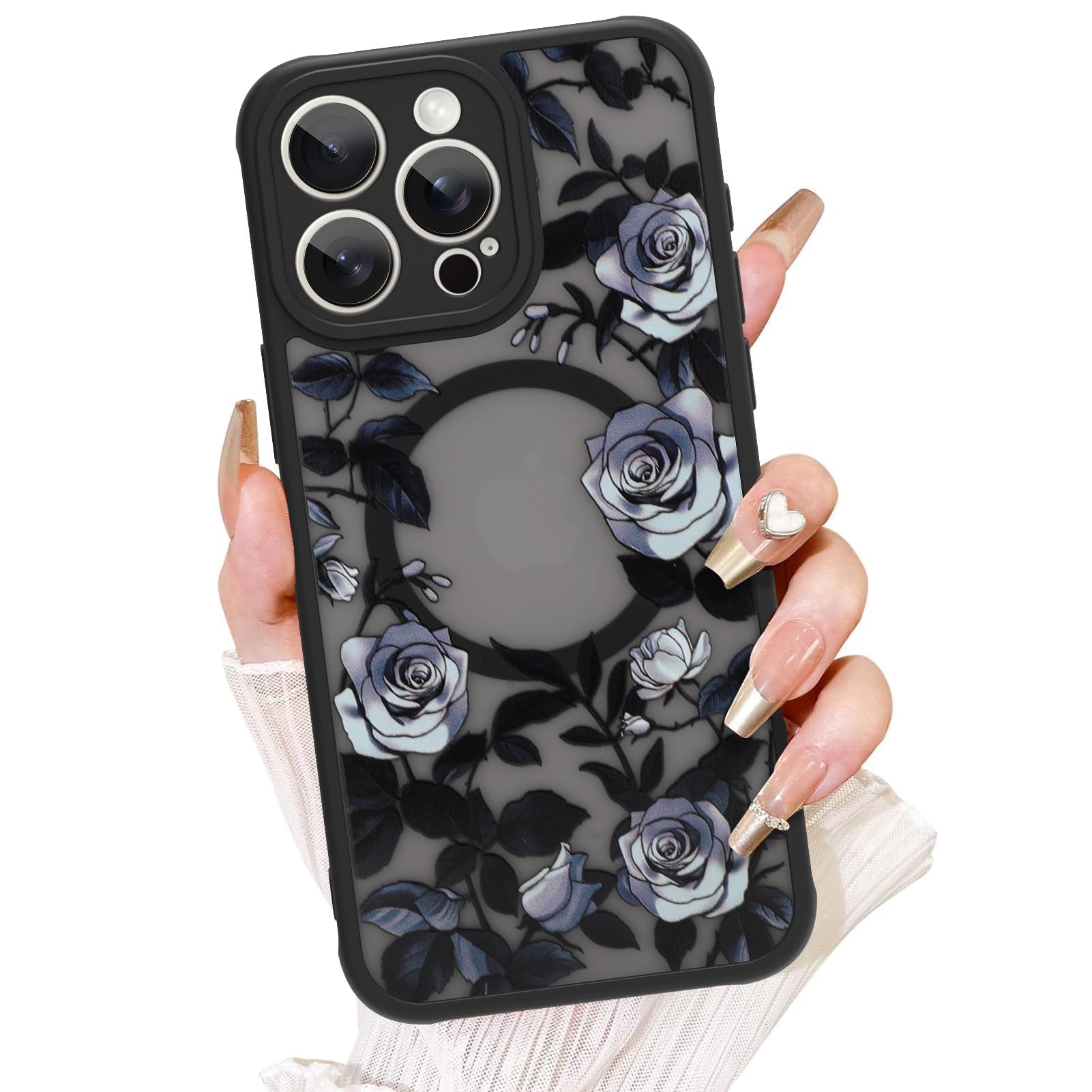 Capa De Telefone Aigomara Para Iphone 14 Pro Com Flor Rosa Magsafe