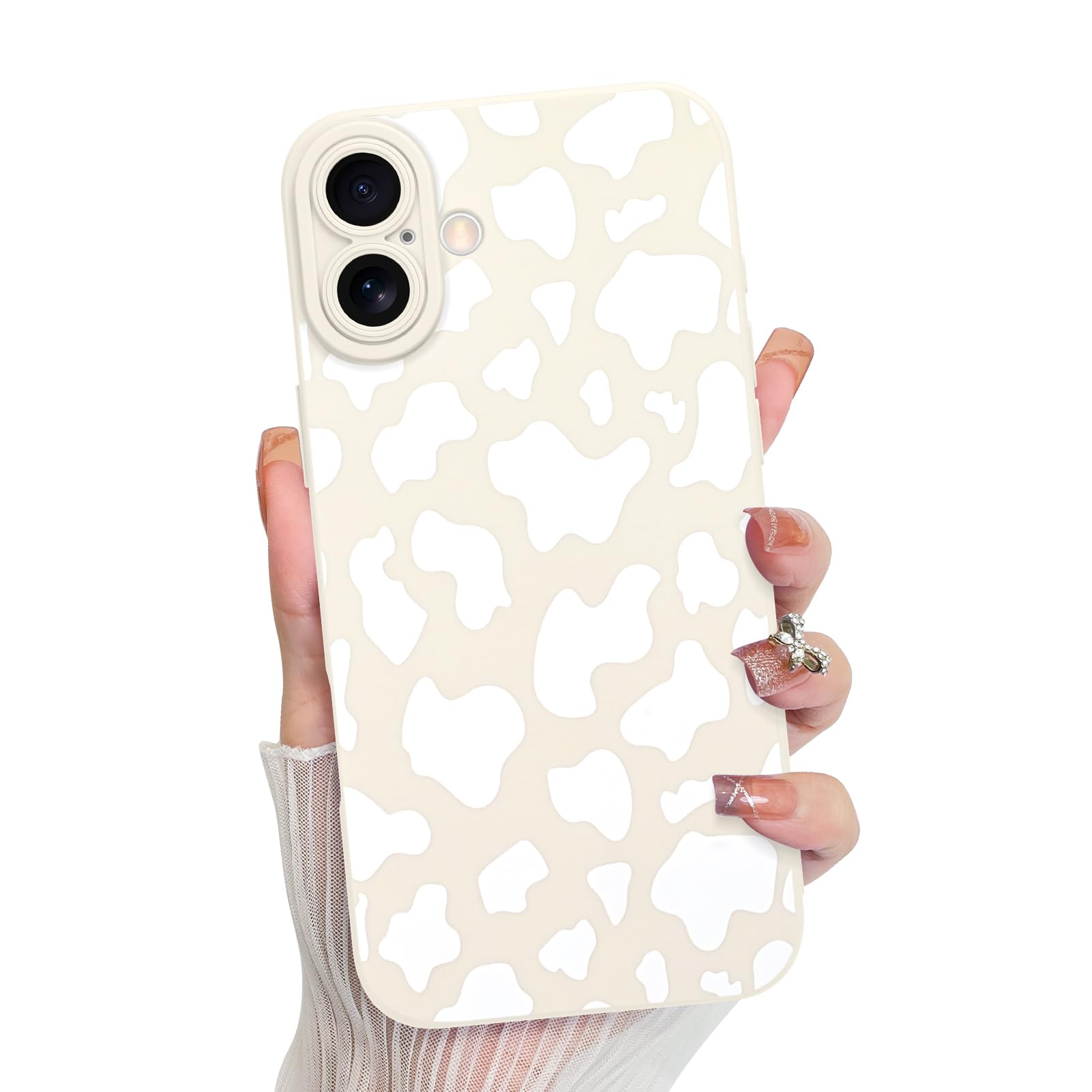 Capa De Telefone Kanghar Compatível Com Iphone 16 Branca De Silicone