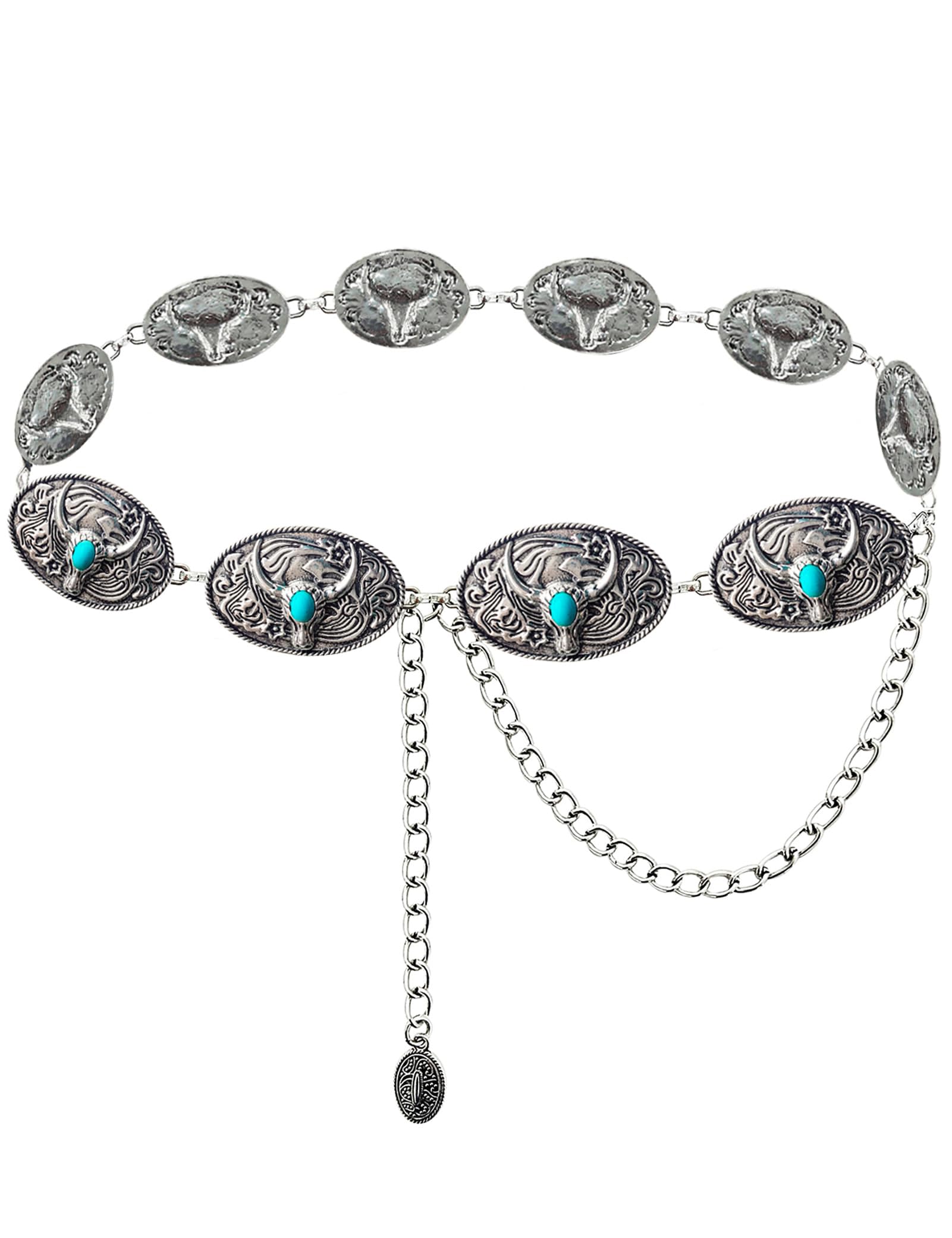 Western Belt Topacc Longhorn Cowgirl Turquesa Para Mulheres