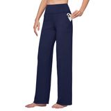 Calças De Ioga Willit Wide Leg Dress Work Com Bolsos Femininas, Azul Marinho M