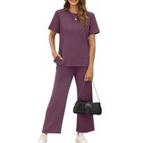Roupas Femininas Xieerduo, Duas Peças, Roupas De Aeroporto, Roxas, S