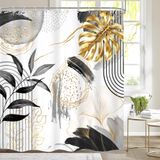 Cortina De Chuveiro Mitpok Black Gold Boho 180x180cm Poliéster