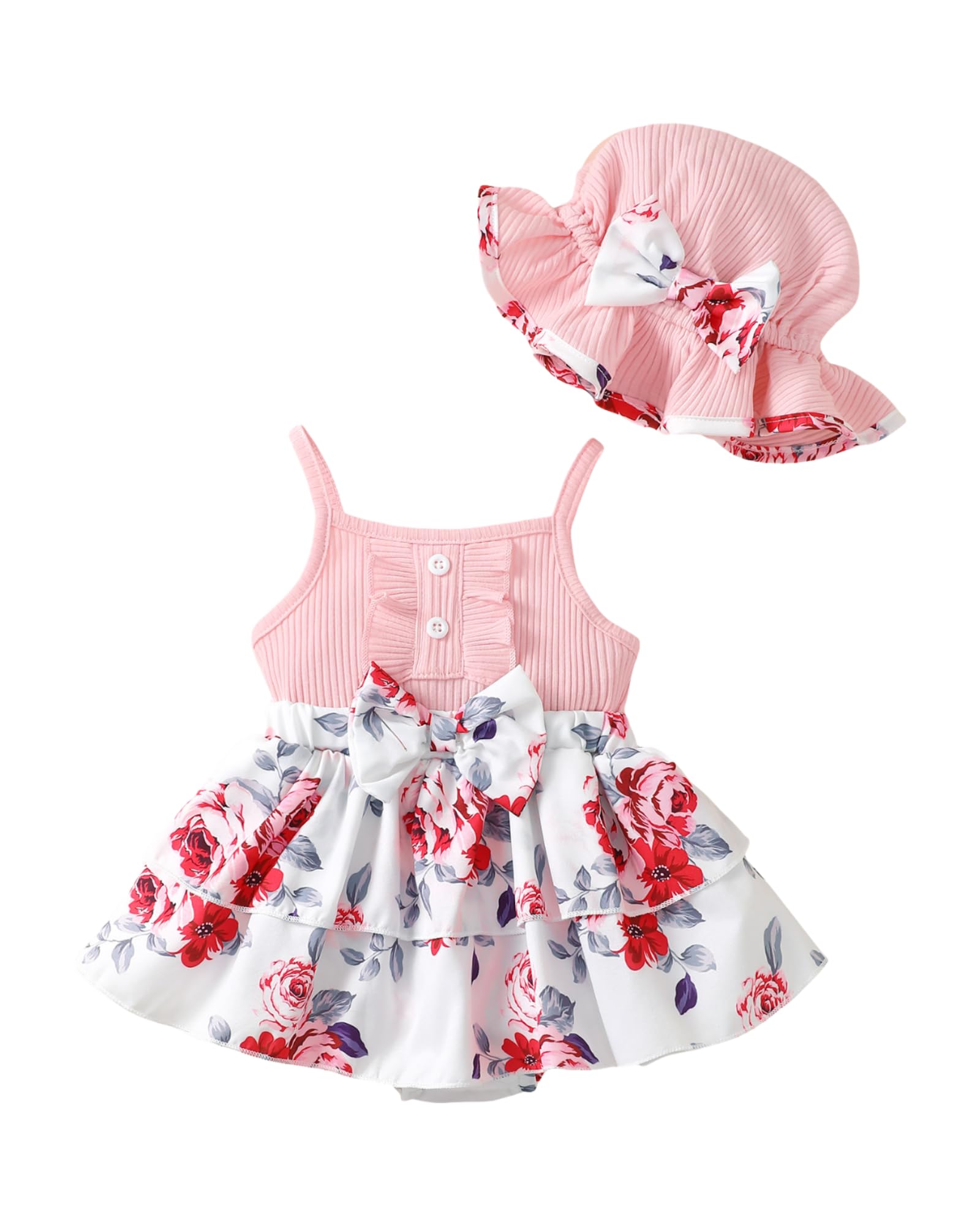 Roupas Para Meninas Sunny Piggy Romper, Vestido Suspenso 0-3m