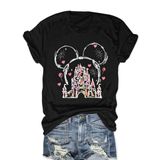 Camiseta Oumask Magical Kingdom Para Mulheres Com Estampa De Castelo