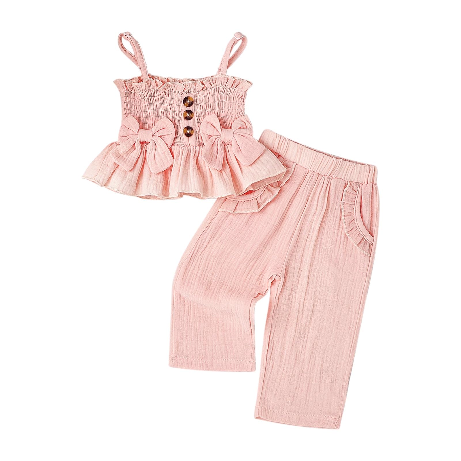 Conjunto De Roupas Aenbilo 4t Summer Para Menina Com Camisola E Calça