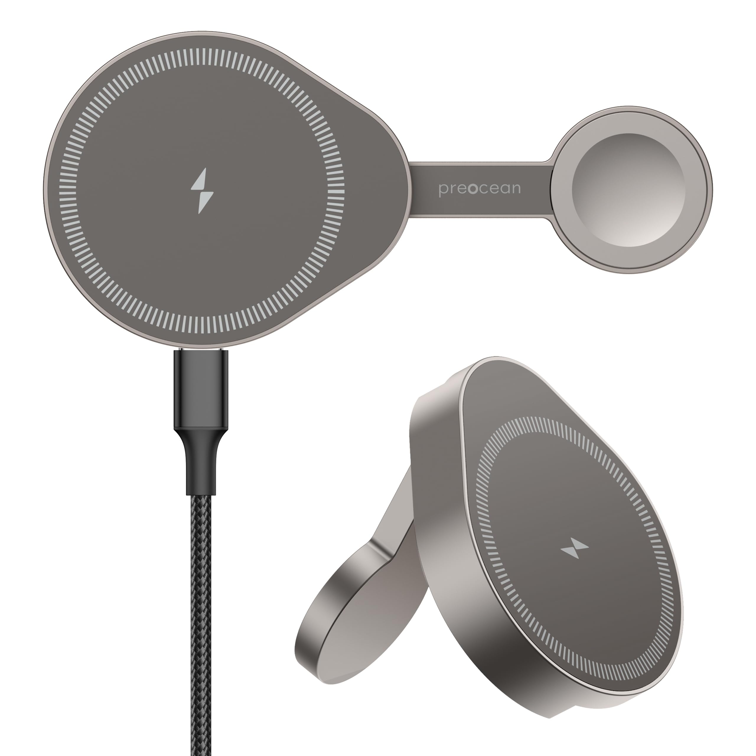 Carregador Sem Fio Preocean Magsafe Para Iphone Com Apple Watch