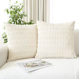 Capas De Almofada Calitime Comfy Corduroy Boho Listradas