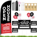 Kit De Letreiros Open House Jsngbse 44 Unidades Com Bandeira 232x165 Cm E Mais