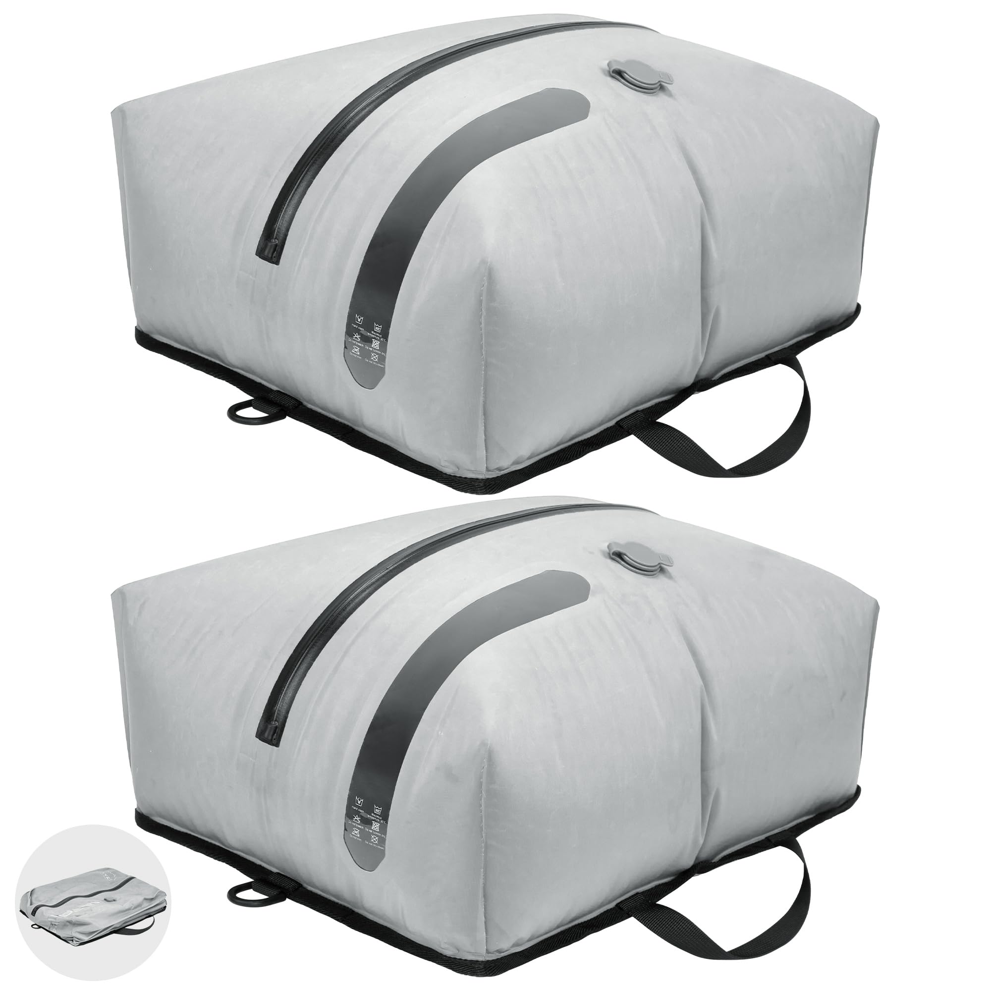 Sacos De Compressão A Vácuo De Viagem Ontyzz Reutilizáveis, Pacote Com 2 Unidades, Cinza