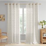 Cortinas Ugoutry Boho Linen 244 Cm Quarto Sala De Estar Taupe