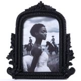 Porta-retratos Zihara 5x7 Com Textura Romana Vintage Preta Ornamentada