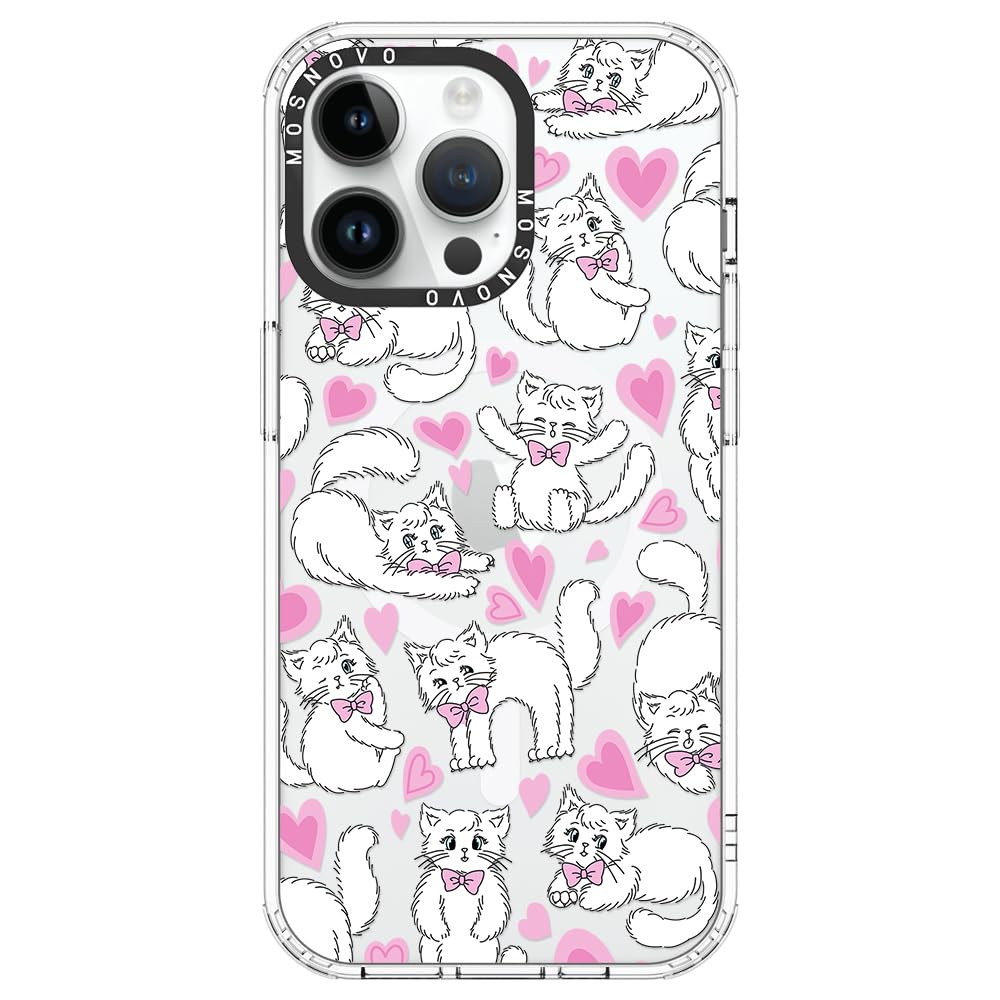 Capa De Telefone Mosnovo Para Iphone 14 Pro Max Clear Kitties Design