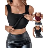 Camisetas Femininas Chicme De Alta Elasticidade Com Sutiã Embutido