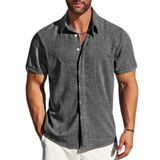 Camisa Masculina Mapick, Praia, Verão, Linho Elástico, Com Botões