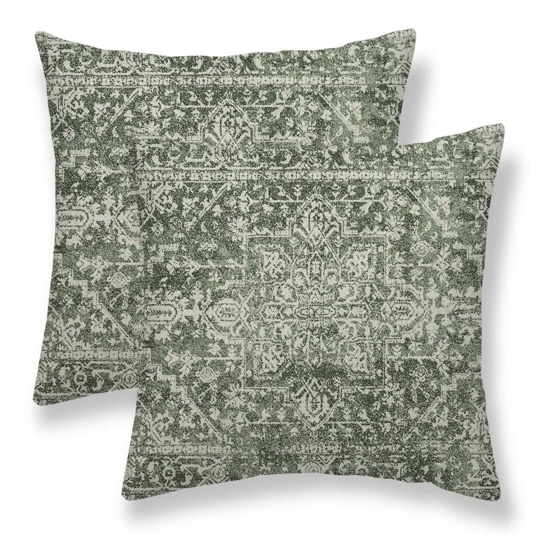 Capas De Travesseiro Sunshineyan Sage Green Boho 60x60cm Conjunto De 2