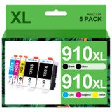 Cartuchos De Tinta Hallolux 910xl, Pacote Com 5 Para Officejet Pro 8028