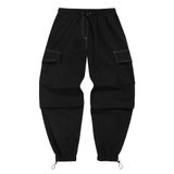 Calças Cargo Zaful Flat Pocket Parachute Para Homens E Mulheres