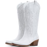 Botas De Cowboy Iuv Western Cowgirl, Salto Grosso, Meia Panturrilha, Mulheres