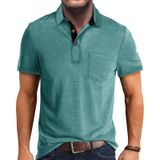 Camisa Polo Masculina Envmb, Manga Curta, Casual, Algodão, Verde Claro